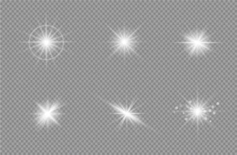 White glowing light burst explosion with transparent. Vector illustration. Stock-Illustration