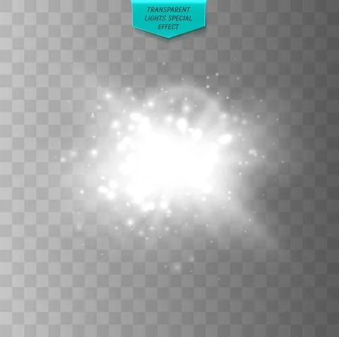 White glowing light burst explosion. Stock Illustration