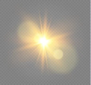 White glowing light explodes on a transparent background. Vector illustration of Illustrazione stock