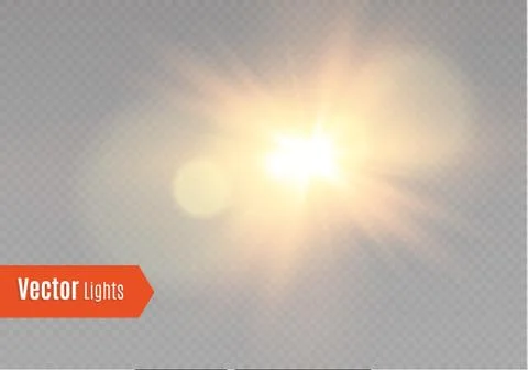 White glowing light explodes on a transparent background. Vector illustration of Illustrazione stock