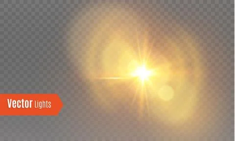 White glowing light explodes on a transparent background. Vector illustration of Stock Illustration