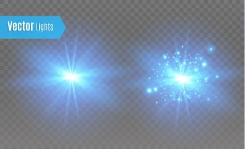 White glowing light explodes on a transparent background. Vector illustration of Stock Illustration