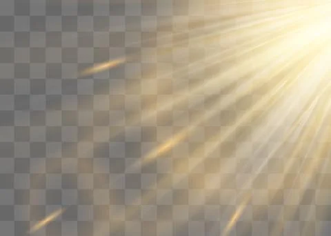 White glowing light explodes on a transparent background. Vector illustration of Illustrazione stock