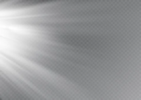 White glowing light explodes on a transparent background. Vector illustration of Illustrazione stock