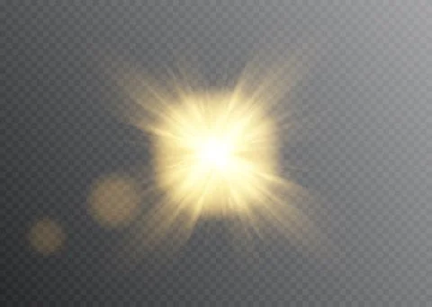 White glowing light explodes on a transparent background. Vector illustration of Illustrazione stock