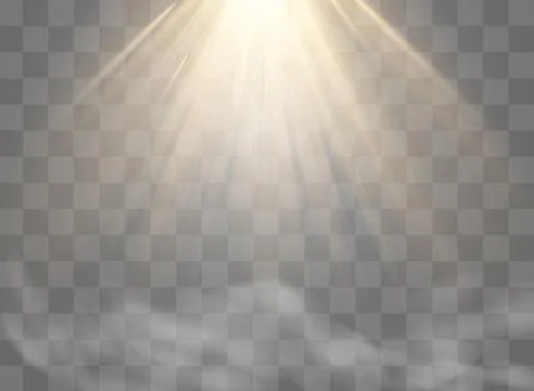 White glowing light explodes on a transparent background. Vector illustration of Stock Illustration