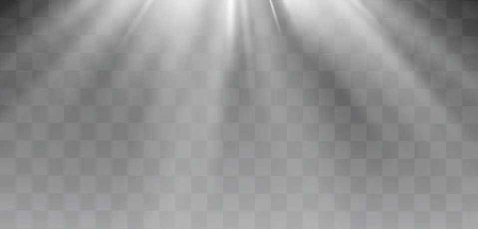 White glowing light explodes on a transparent background. Vector illustration of Illustrazione stock