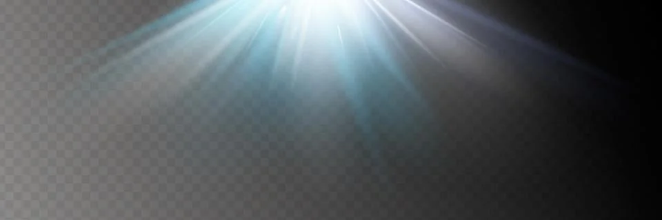 White glowing light explodes on a transparent background. Vector illustration Illustrazione stock