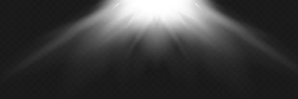 White glowing light explodes on a transparent background. Vector illustration of Illustrazione stock