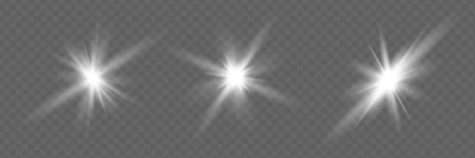 White glowing light explodes on a transparent background. Sparkling magical dust Illustrazione stock