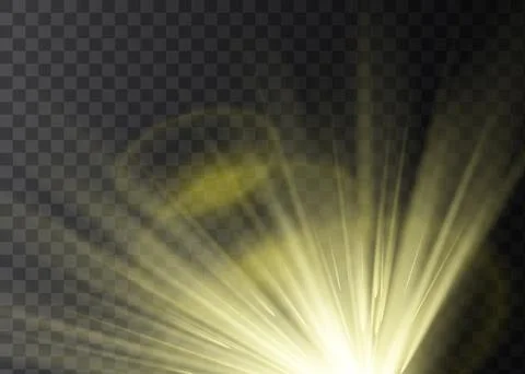 White glowing light explodes on a transparent background. Vector illustration of Stock Illustration