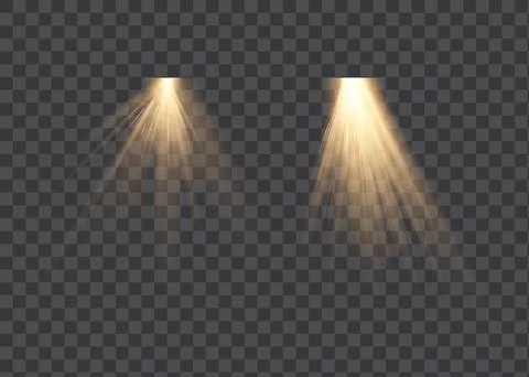 White glowing light explodes on a transparent background. Vector illustration of Stock Illustration