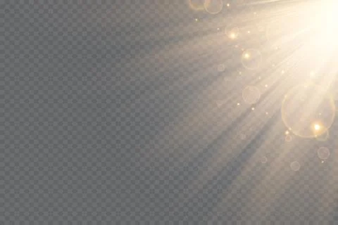 White glowing light explodes on a transparent background. Vector illustration Illustrazione stock