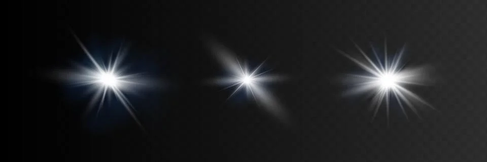 White glowing light explodes on a transparent background. Vector illustrati.. Stock Illustration