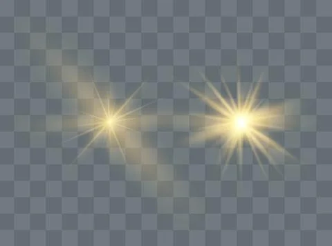 White glowing light explodes on a transparent background. Sparkling magical.. Stock Illustration