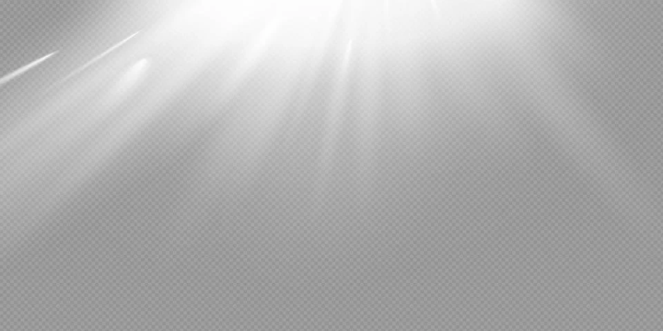 White glowing light explodes on a transparent background. Vector illustration of Illustrazione stock