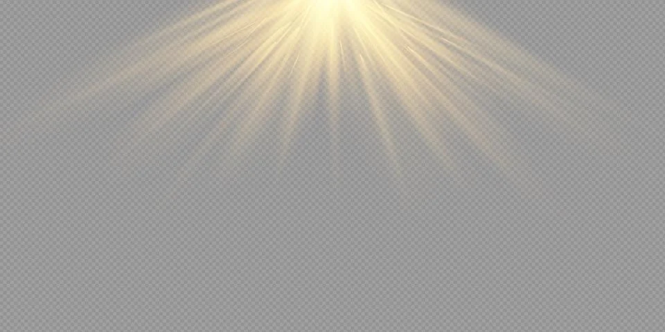 White glowing light explodes on a transparent background Illustrazione stock