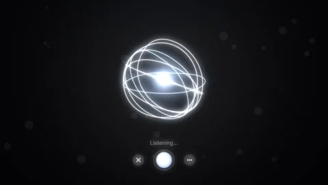 White glowing light ribbon orb for an AI voice assistant listening and spea.. Vídeo Stock 346915410