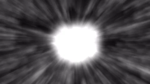 White glowing light source with fast motion blurred radial streaks and tunn.. Vidéo 346853579