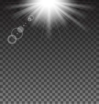 White glowing light with transparent Stock Illustration