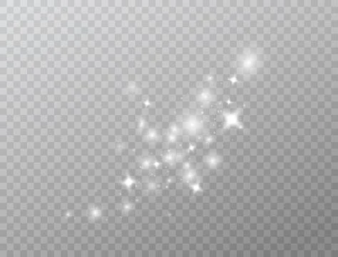 White glowing lights wave isolated on transparent background. Star burst with Stock Illustration
