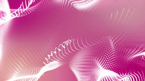 White glowing particles move on a pink background. abstract background. 3D rende Stock Footage 95450069
