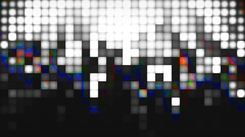 White glowing pixel grid block glitch chromatic aberration 스톡 동영상 346526072