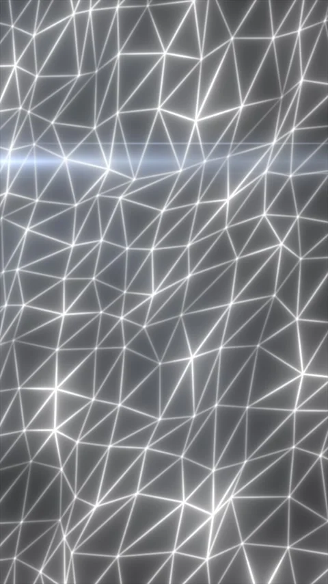 White glowing polygon network with connected wireframe lines, low-poly geom.. Stock Footage 337030363