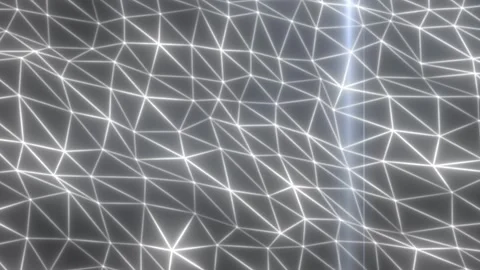 White glowing polygon network with connected wireframe lines Stock Footage 338031992