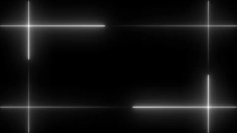 White glowing Rectangle border. Line art. Neon. Isolated on black backgroun.. Stock Footage 322968130