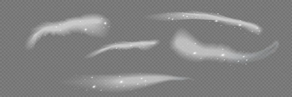 White glowing shiny lines effect vector background. Luminous white lines of s Stock Illustration