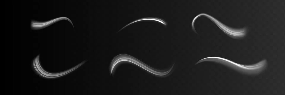White glowing shiny lines effect vector background. Luminous white lines of.. Stock Illustration