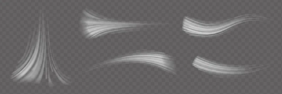 White glowing shiny lines effect vector background. Luminous white lines of.. Stock Illustration