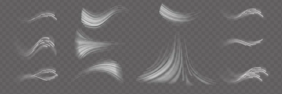 White glowing shiny lines effect vector background. Luminous white lines of Stock Illustration