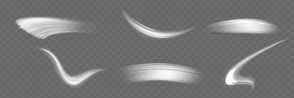 White glowing shiny lines effect vector background. Luminous white lines of Stock Illustration
