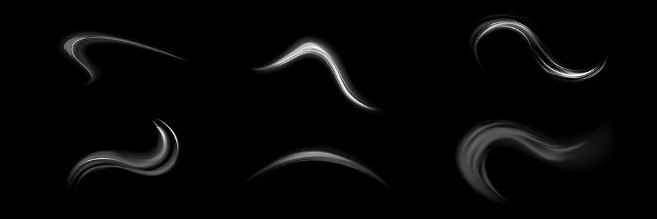 White glowing shiny lines effect vector background. Luminous white lines of.. Stock Illustration