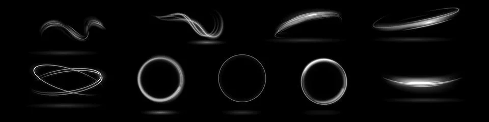 White glowing shiny lines effect vector background. Luminous white lines of.. Stockillustratie