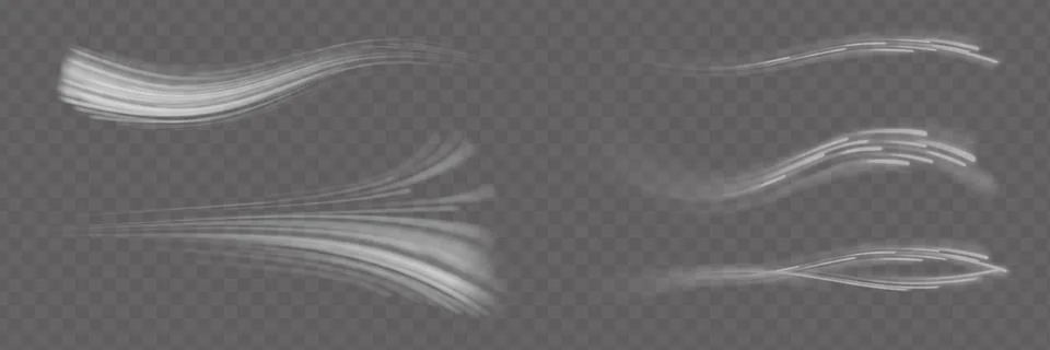 White glowing shiny lines effect vector background. Luminous white lines of Stock Illustration