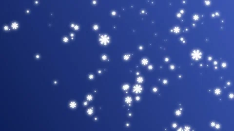 White Glowing Snowflakes Falling on Blue Gradient Background Video stock 324691500