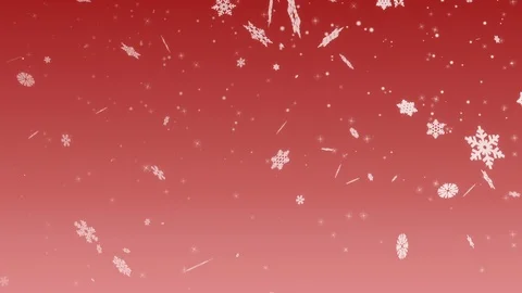 White glowing snowflakes falling on a warm red background loop v2 Video stock 99126857