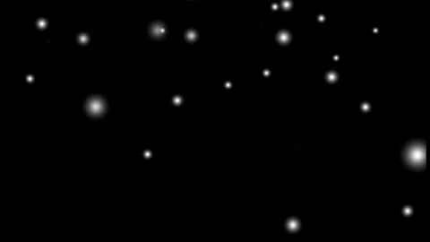 White glowing spherical dust particles drifting on black background loop, 4k Видео 337324039