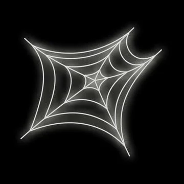 White glowing spider web on black background for halloween Illustrazione stock