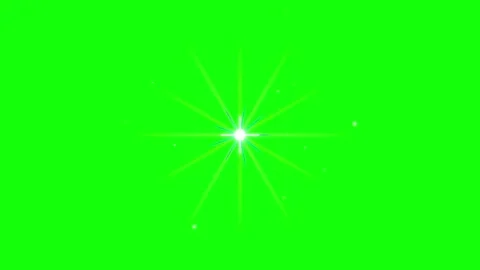 White glowing star burst animation with sparkles isolated on a green screen Stock Footage 346674457