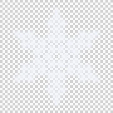 White glowing transparent snowflake, isolated icon. Png illustration. Stock Illustration