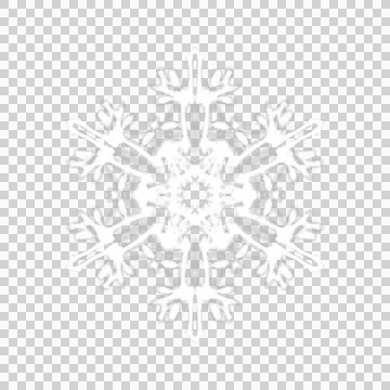 White glowing transparent snowflake, isolated icon. png Stock Illustration