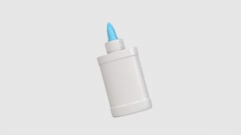 White Glue Bottle Rotating on a Transparent Background. Seamless Loop. 4K Stock Footage 301604746