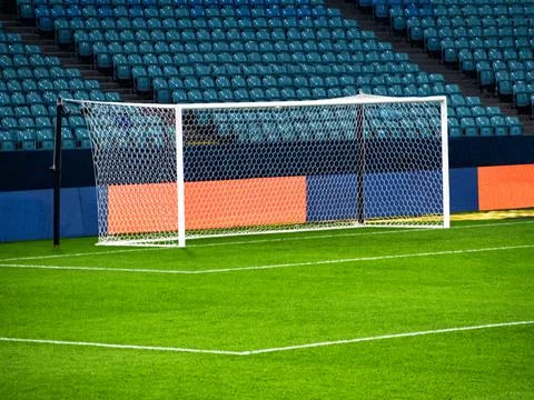 White goal post Foto stock