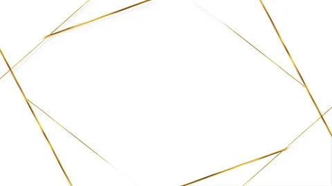 White gold abstract line frame diagonal metallic borders, clean copy space Stock Footage 340455851