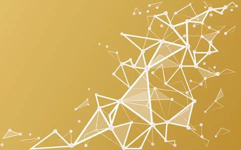 White gold background with connecting dots and lines Stock-Illustration