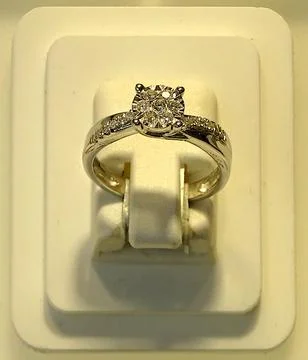 White Gold Diamond Ring Stock Photos